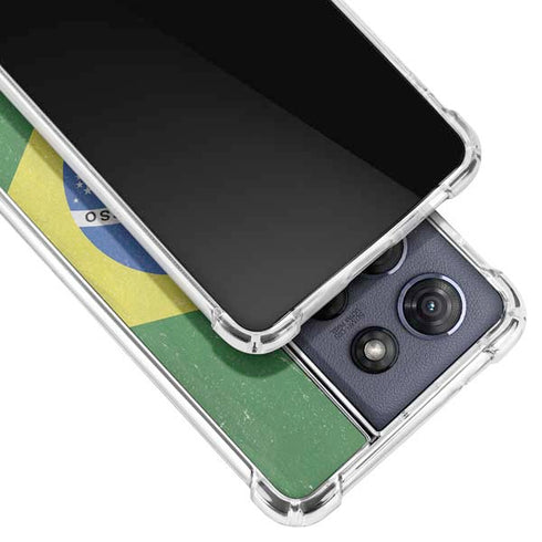 Brazil Flag Distressed Moto G 5G (2025) Clear Case